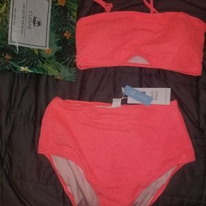 Cupshe high waisted hot pink swimsuit!